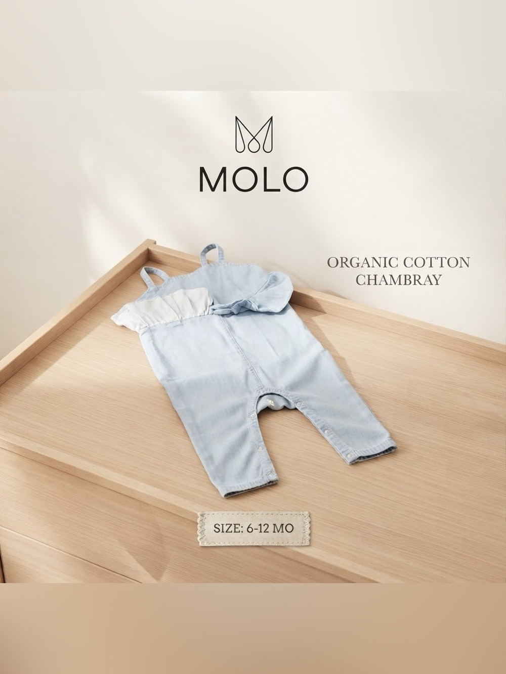 Light Blue Chambray Kids Overalls MOLO